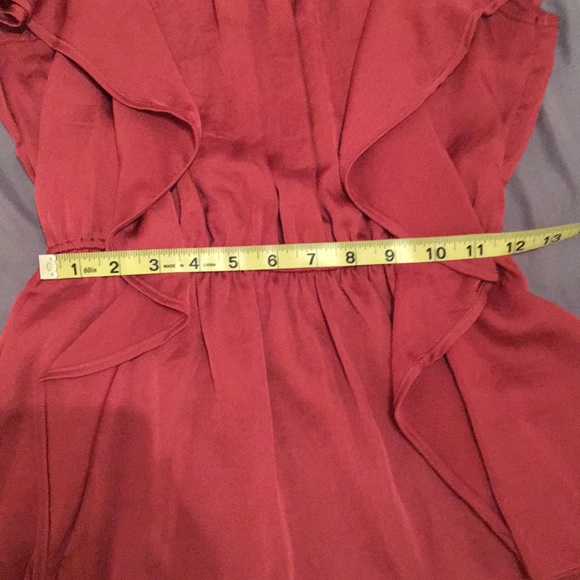 *DONATED* Burnt orange silk blouse w/ ruffle - Picture 6 of 7